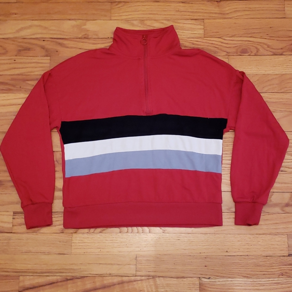 Pink Rose - Red Stripe Sweater Small